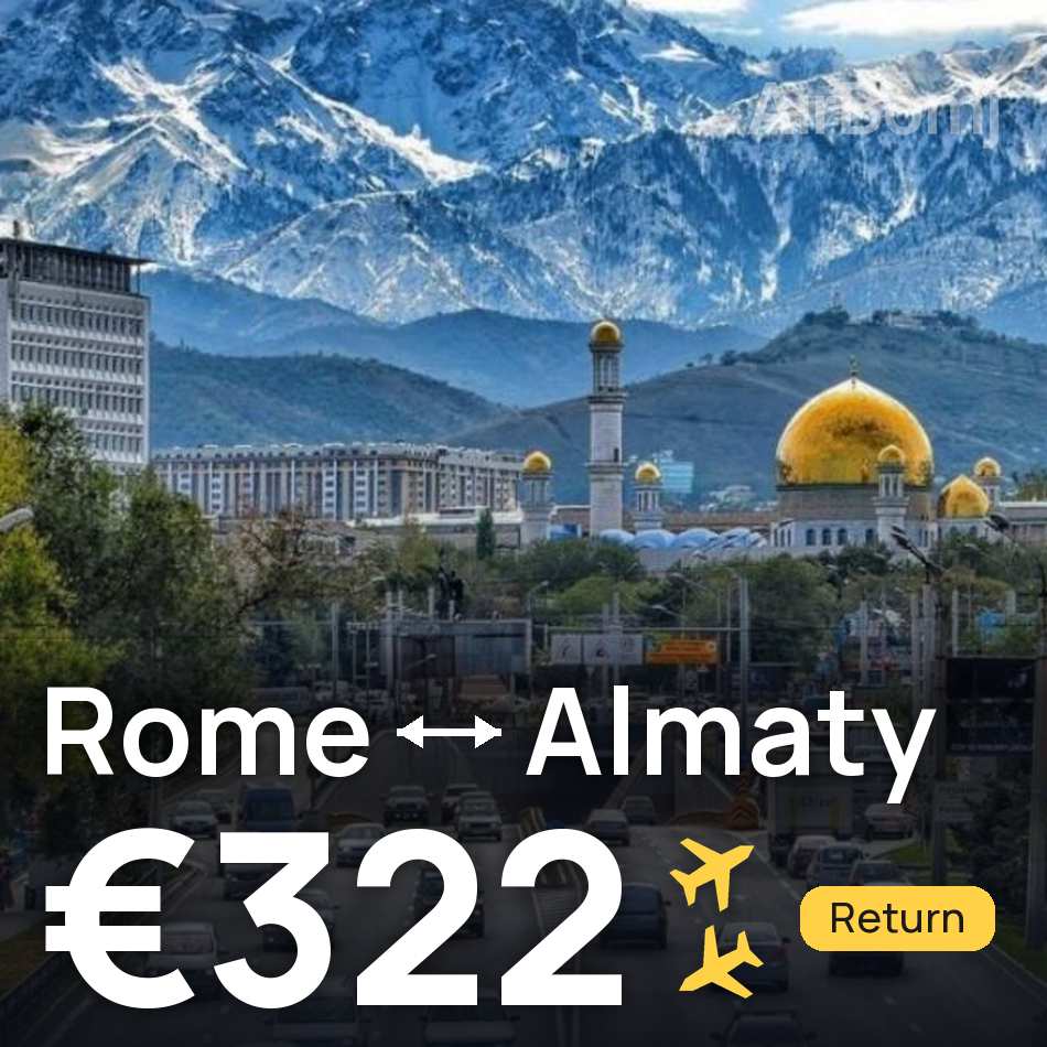 تذكرة طيران: روما — ألماطة، €322