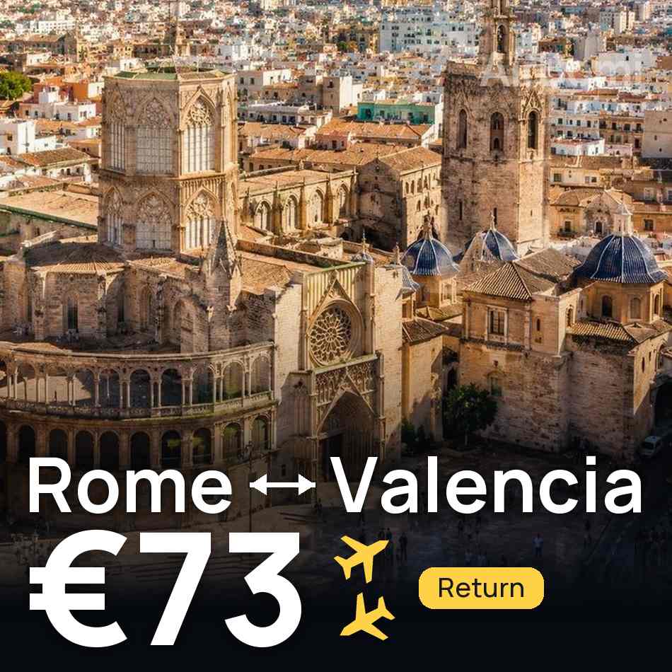Tiket pesawat: Rome — Valencia, €73