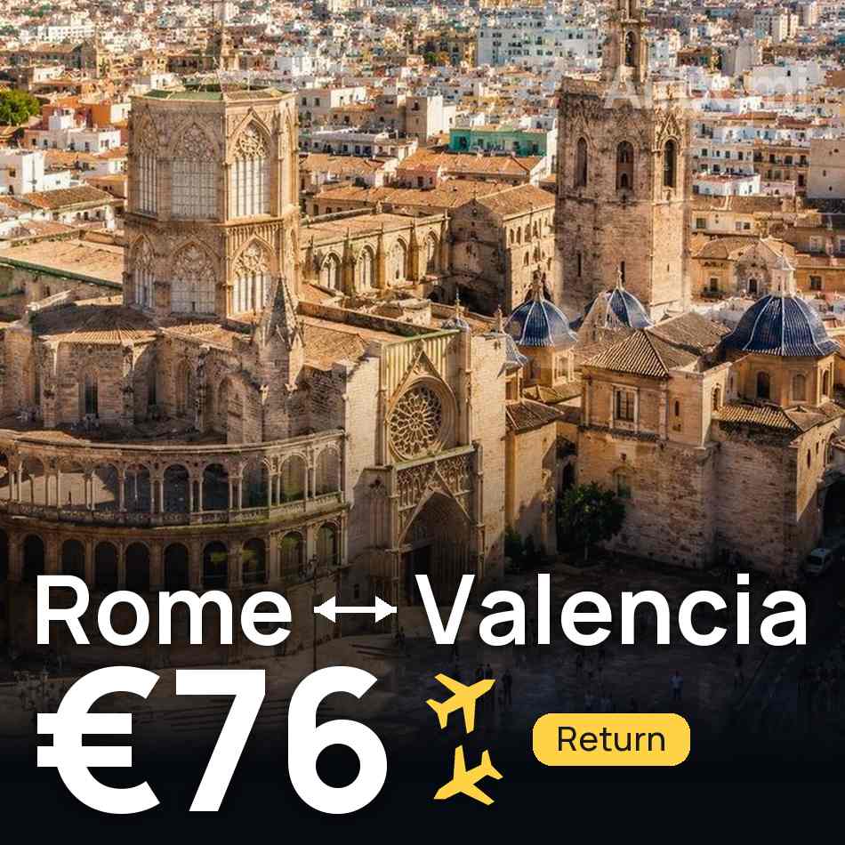 تذكرة طيران: روما — ڤالنسيا، €76