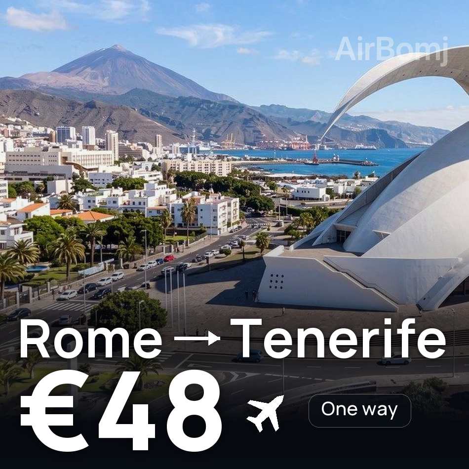 تذكرة طيران: روما — تنريفي، €48