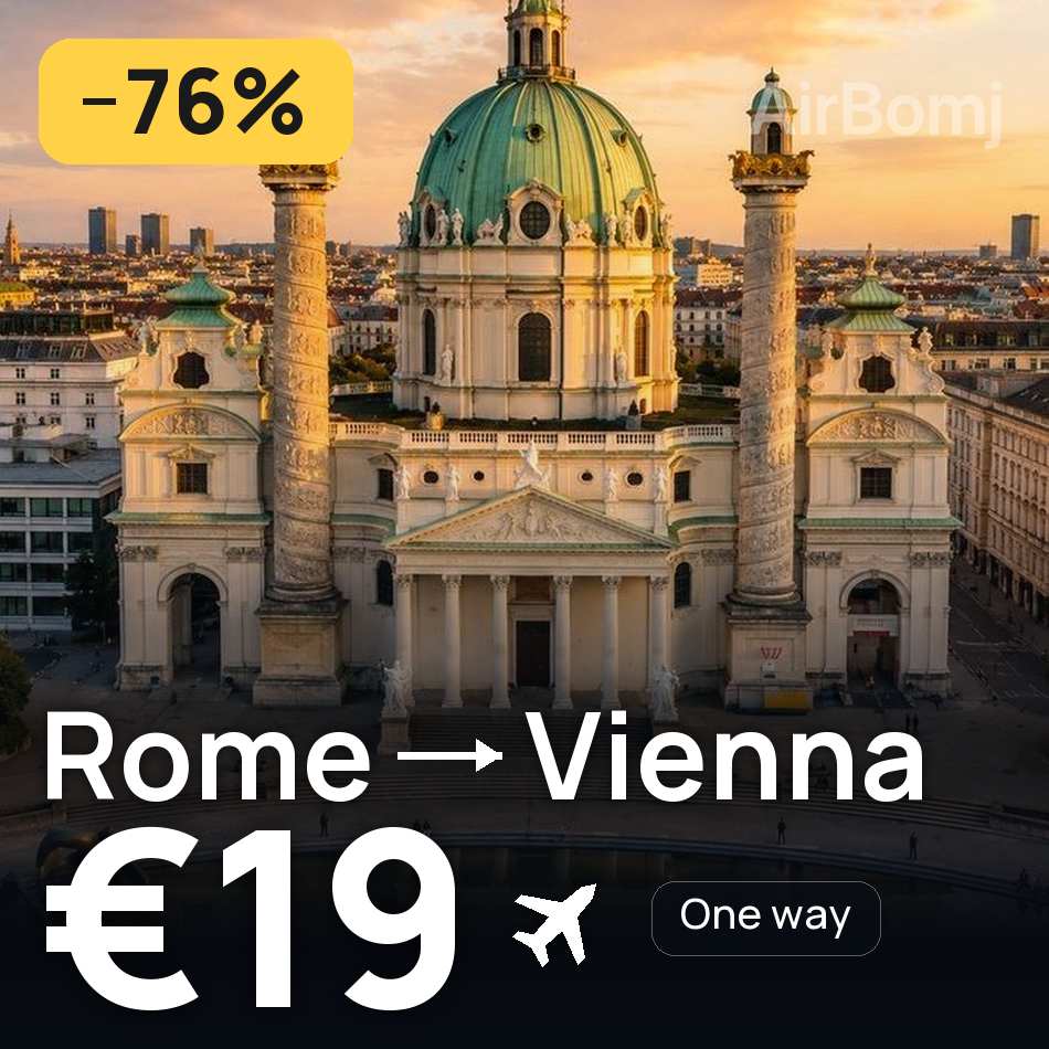 تذكرة طيران: روما — فيينا، €19