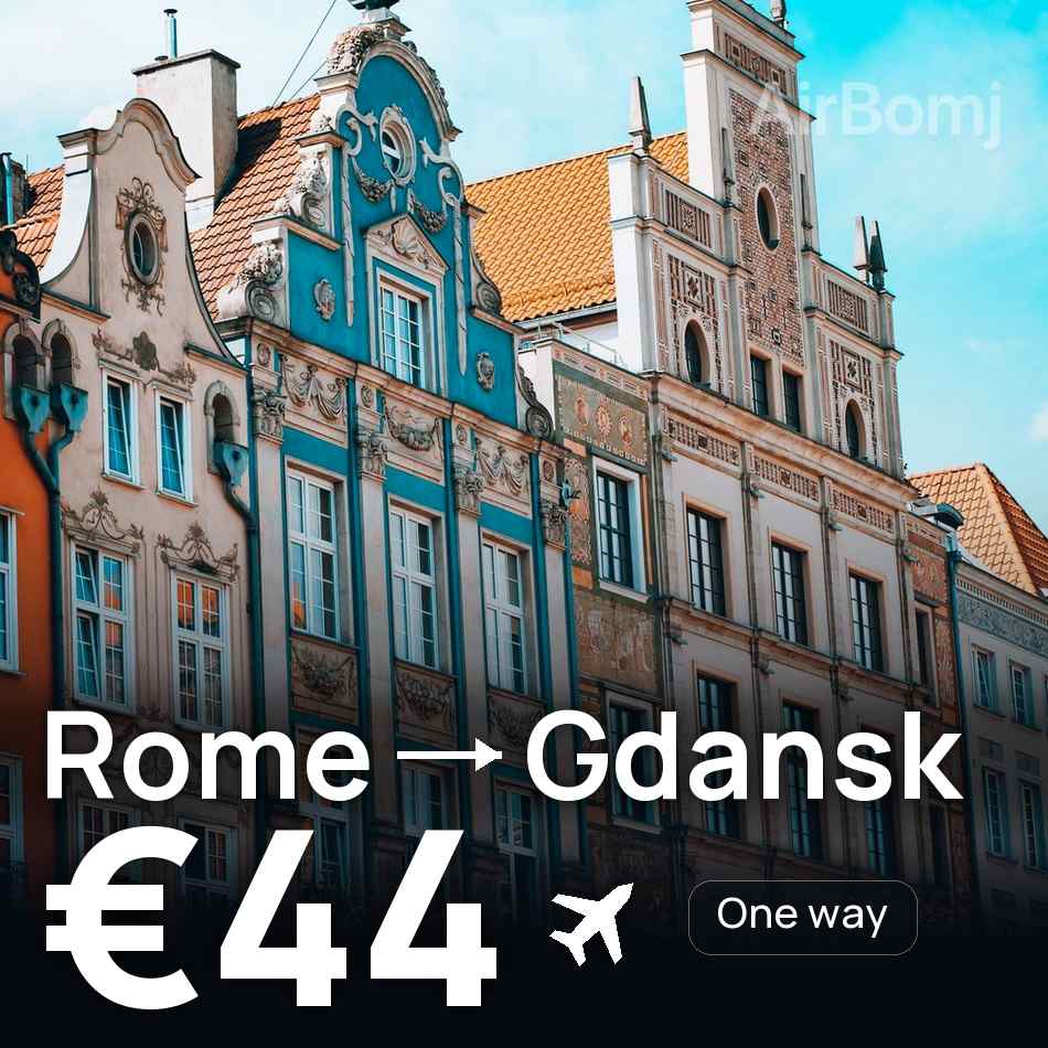 تذكرة طيران: روما — جدانسك، €44