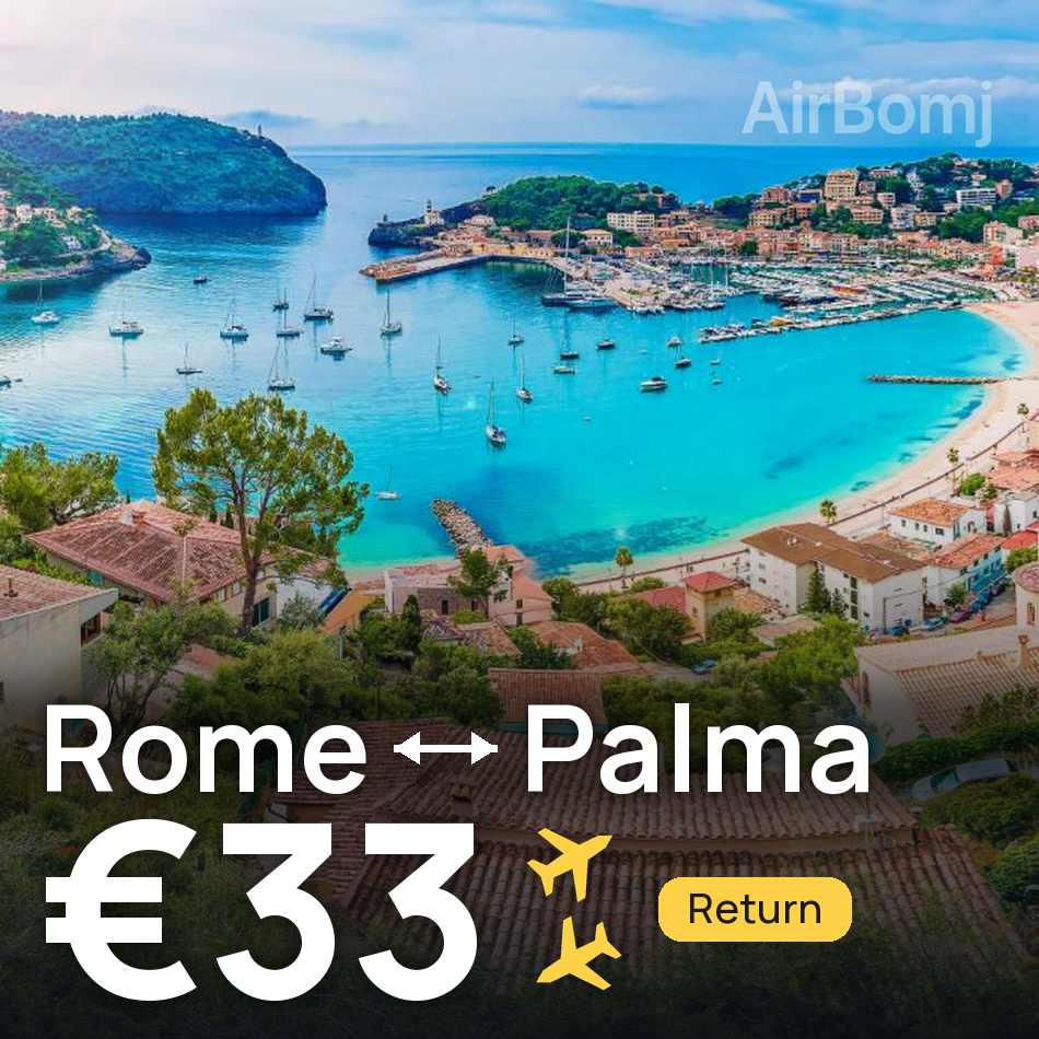 تذكرة طيران: روما — بالما مايوركا، €33