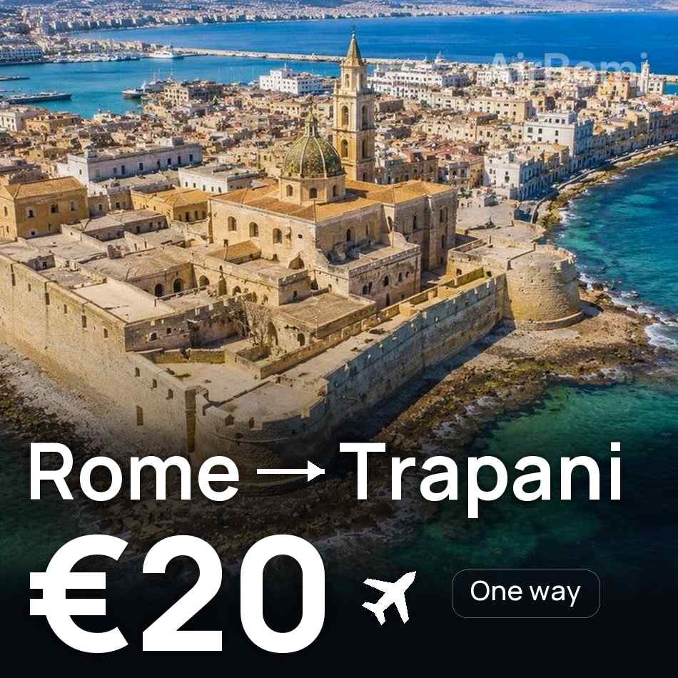 تذكرة طيران: روما — تراباني، €20