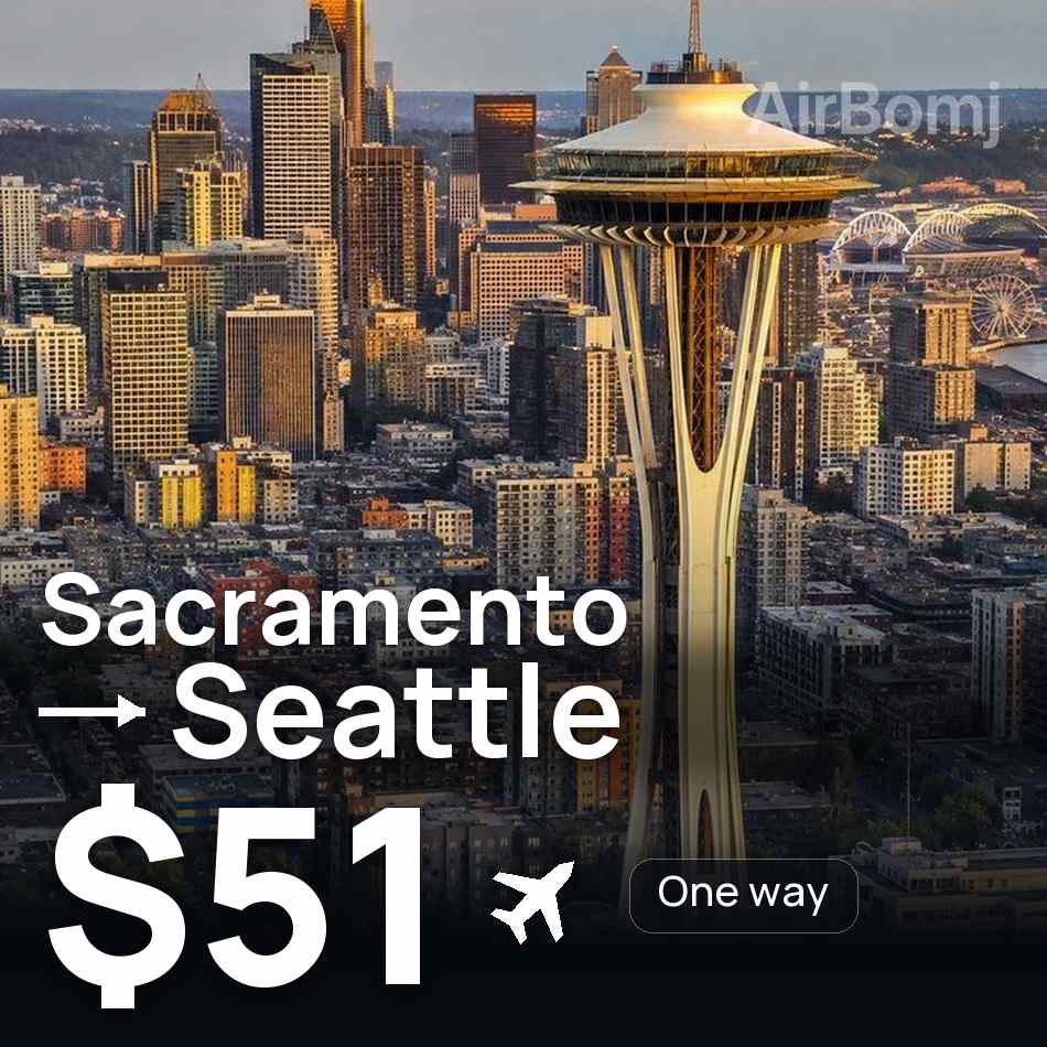 Flight ticket: Sacramento to Seattle, $51