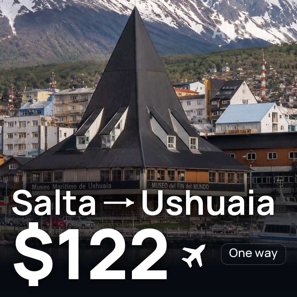Billete de avión: Salta — Ushuaia, $122