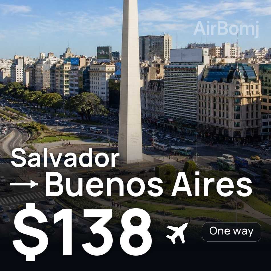 Billet d'avion : Salvador — Buenos Aires, $138