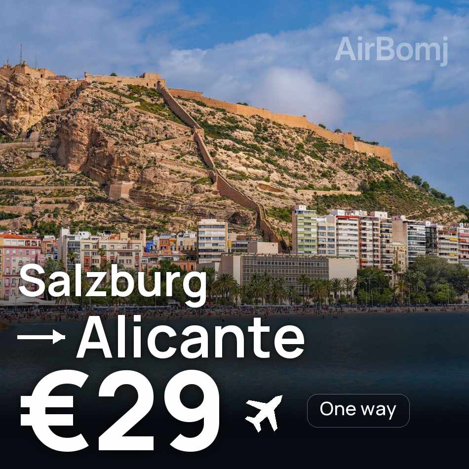 Billete de avión: Salzburgo — Alicante, €29