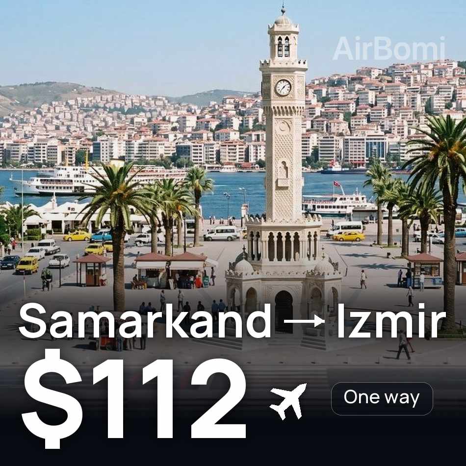 Flight ticket: Samarkand to Izmir, $112