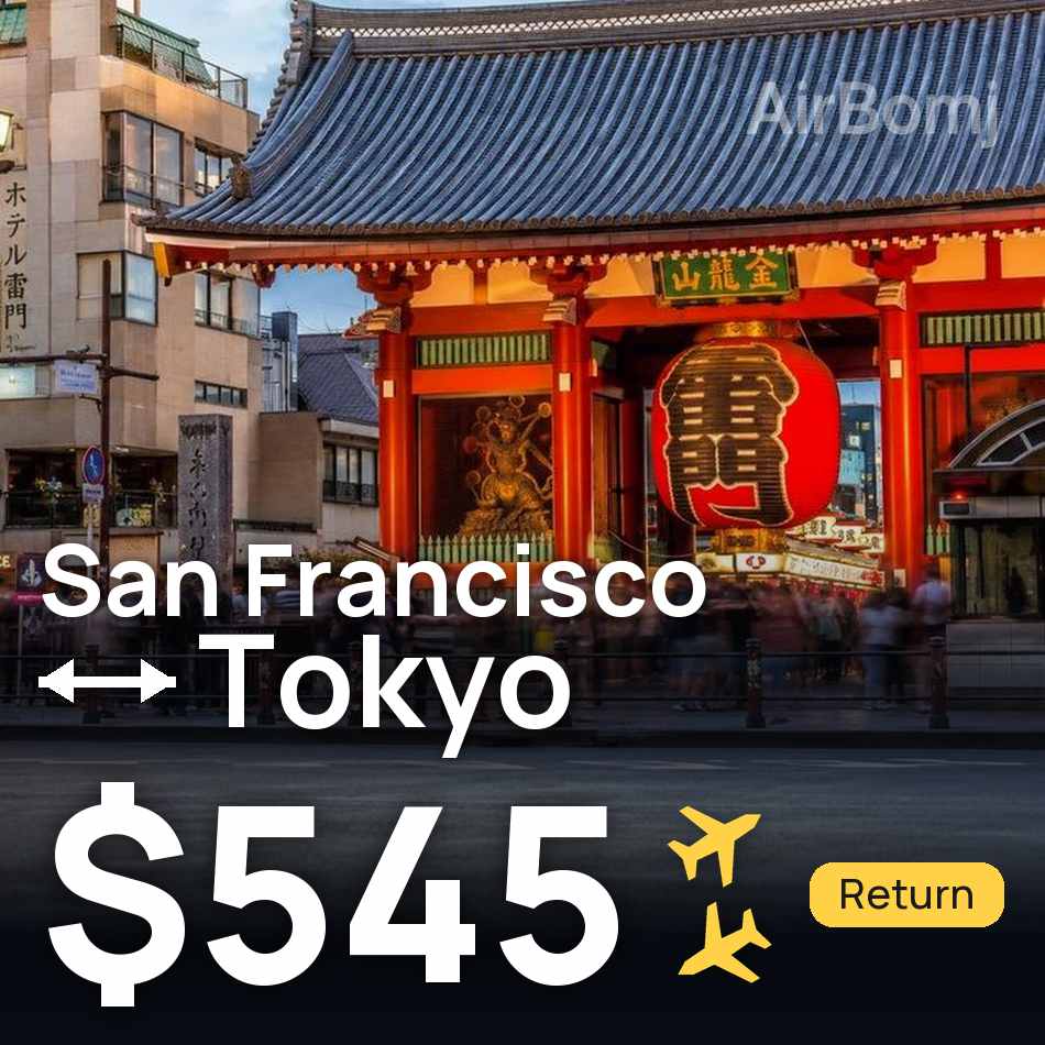 Tiket pesawat: San Francisco — Tokyo, $545