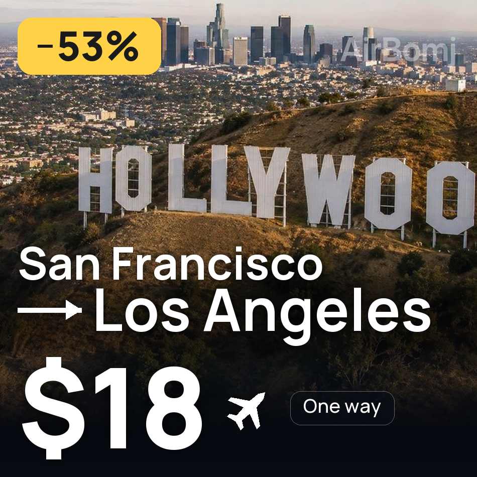 Billet d'avion : San Francisco — Los Ángeles, $18