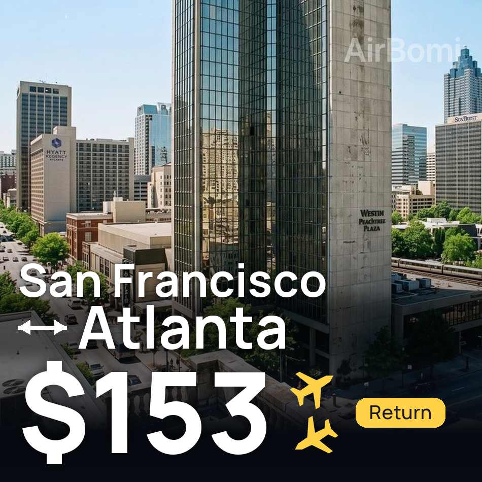 Billet d'avion : San Francisco — Atlanta, $153