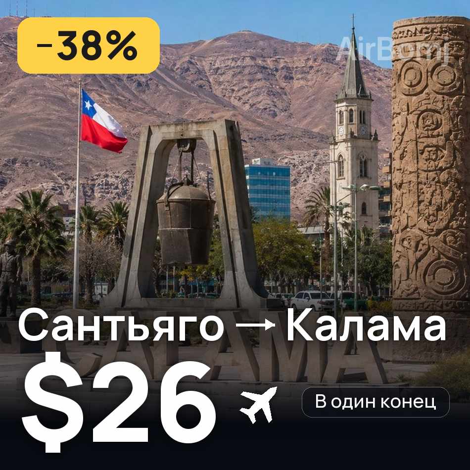 Авиабилет: Сантьяго — Калама, $26