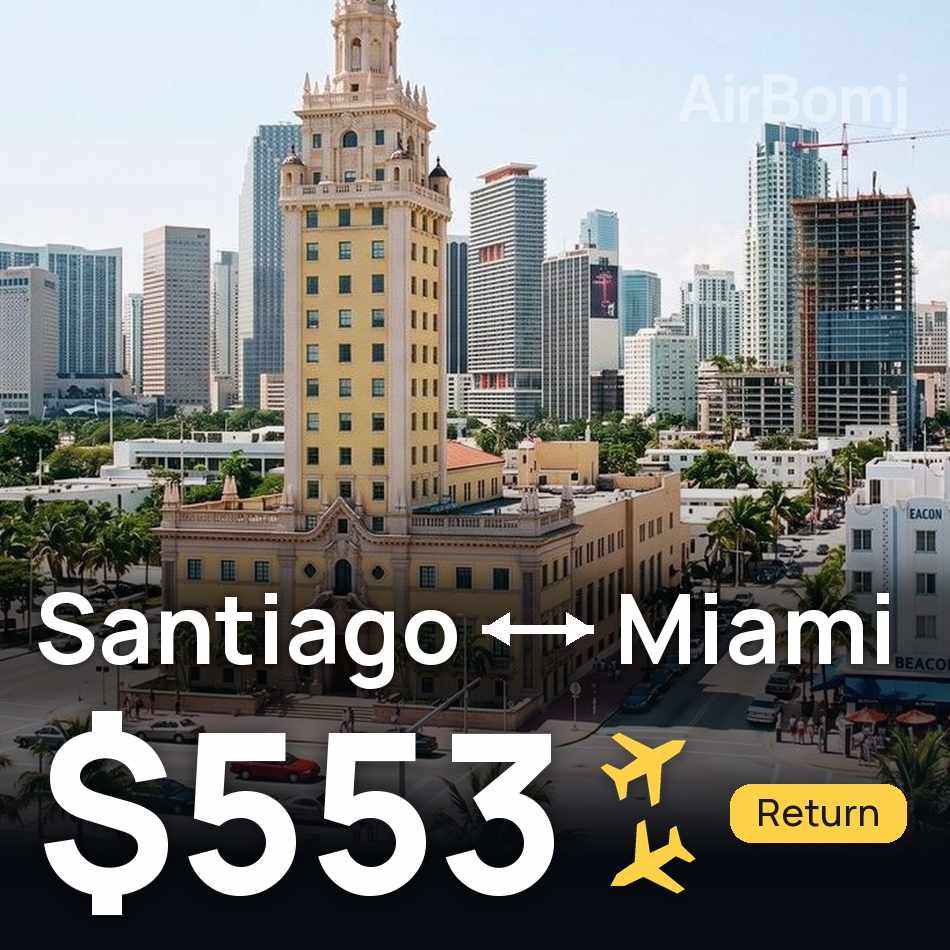 Billet d'avion : Santiago — Miami, $553