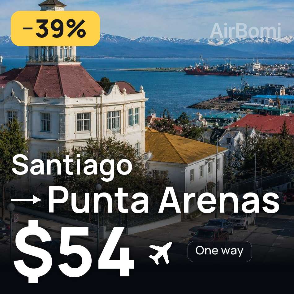 Flugticket: Santiago de Chile — Punta Arenas, $54