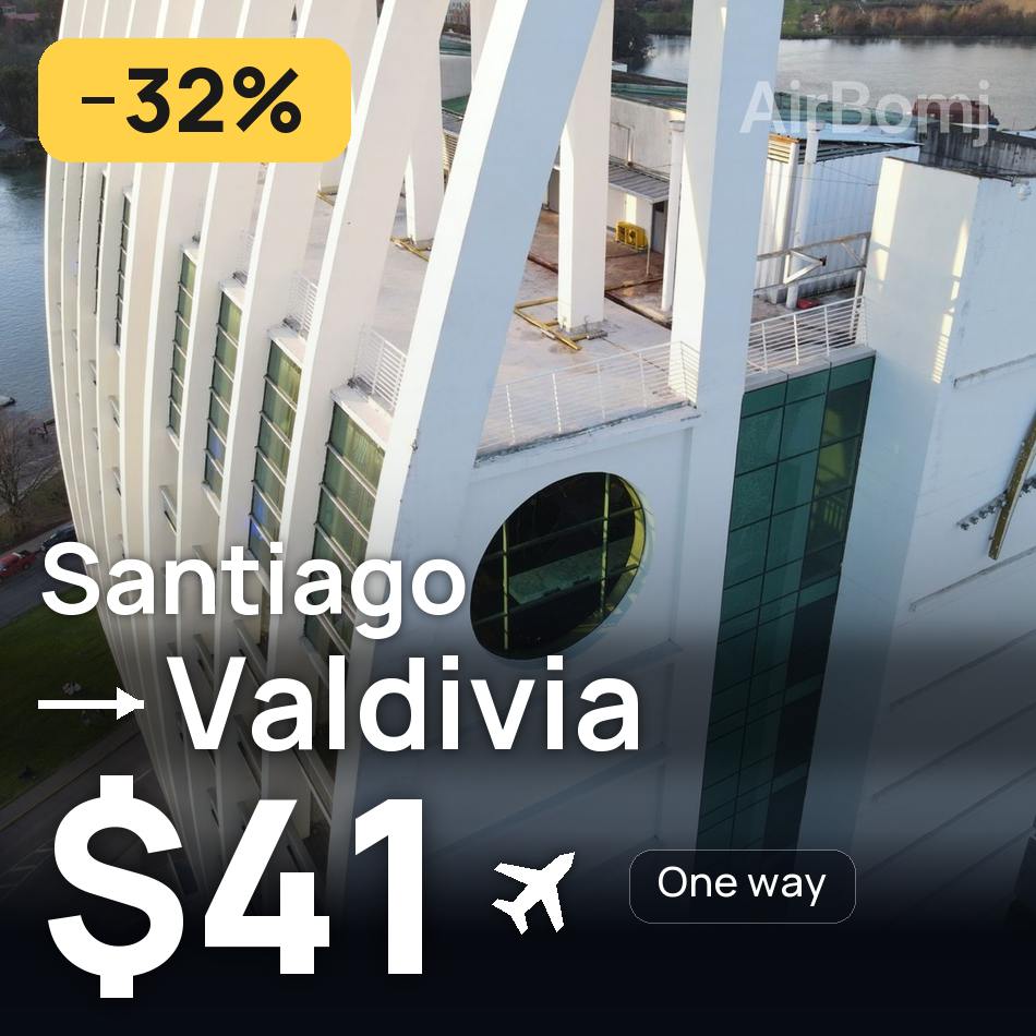 Billet d'avion : Santiago — Valdivia, $41