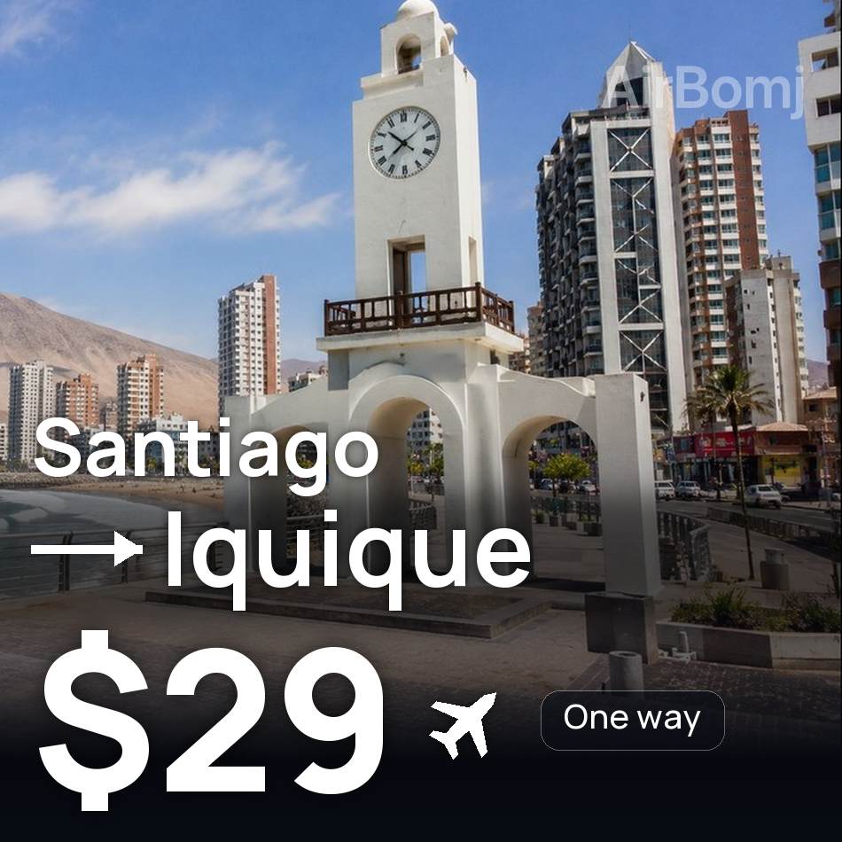 Billet d'avion : Santiago — Iquique, $29