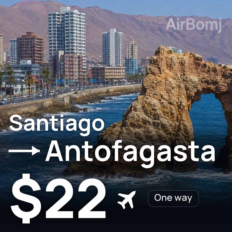 Billet d'avion : Santiago — Antofagasta, $22