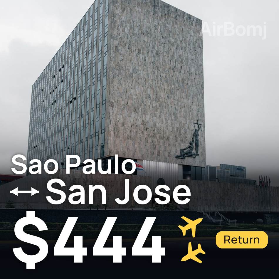 Uçak bileti: São Paulo — San José, $444