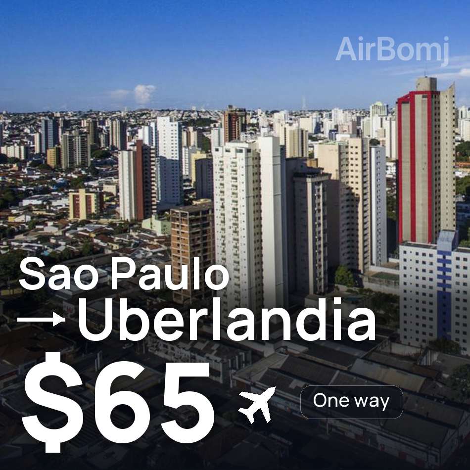 Uçak bileti: São Paulo — Uberlandia, $65