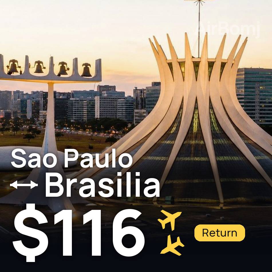Uçak bileti: São Paulo — Brezilya, $116
