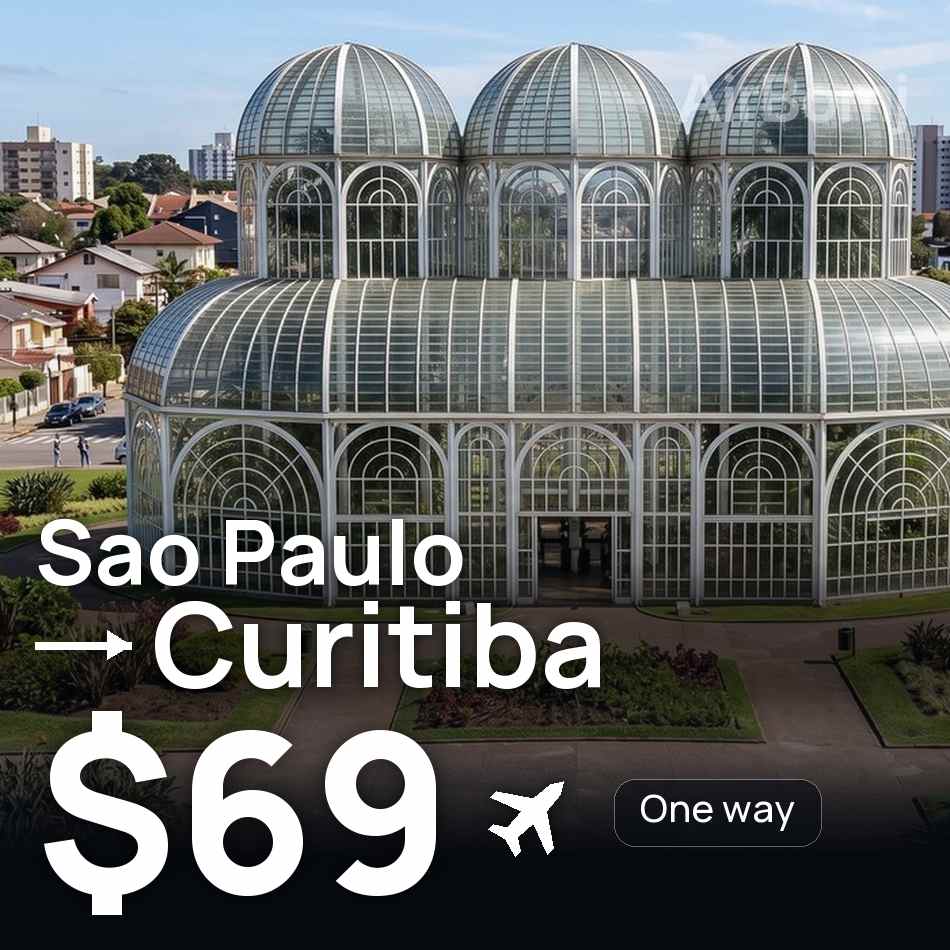 Uçak bileti: São Paulo — Sao Jose dos Pinhais, $69