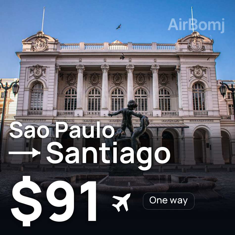 Uçak bileti: São Paulo — Santiago, $91