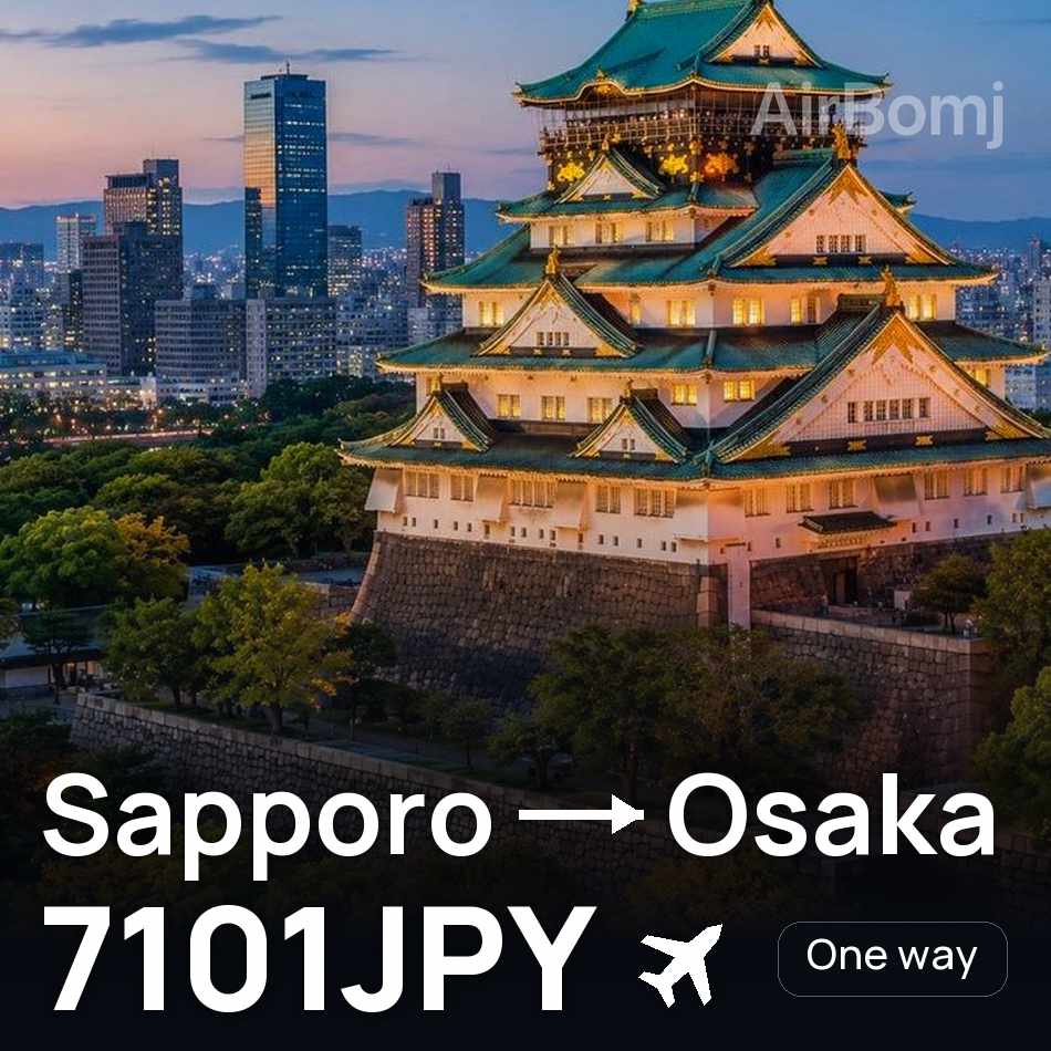 Billet d'avion : Sapporo — Ōsaka, 7101JPY