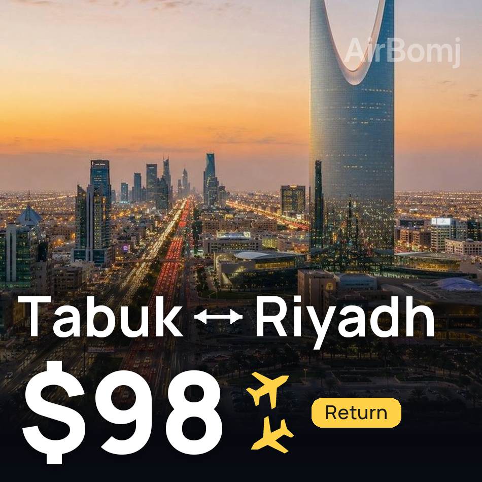 Flugticket: Tabuk — Riad, $98