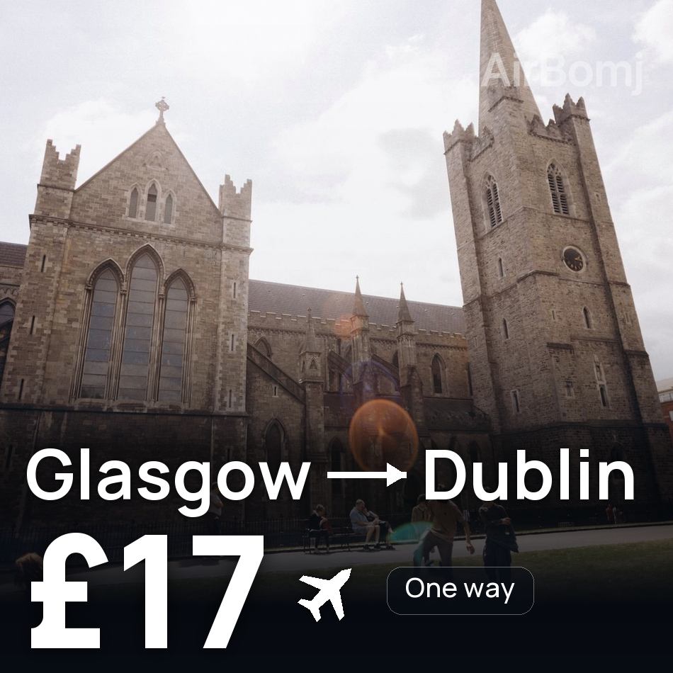 Uçak bileti: Glasgow — Dublin, £17