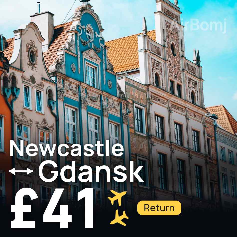 Uçak bileti: Newcastle upon Tyne — Gdańsk, £41