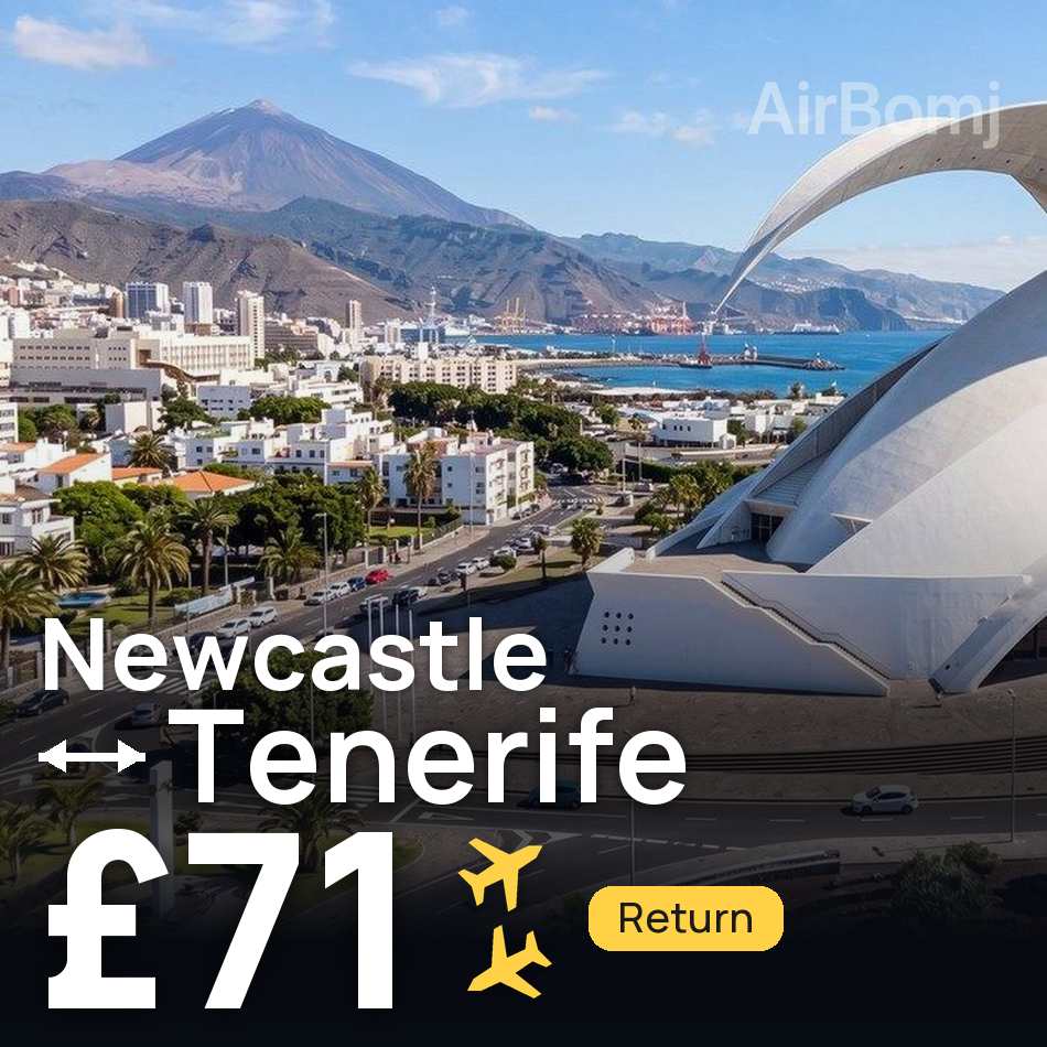 Uçak bileti: Newcastle upon Tyne — Santa Cruz, £71