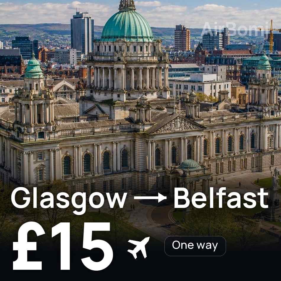Uçak bileti: Glasgow — Belfast, £15