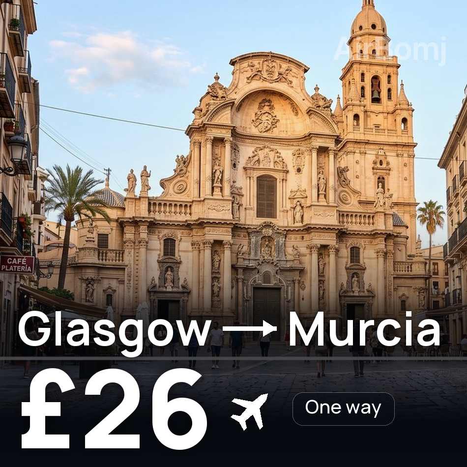 Uçak bileti: Glasgow — Mursiya, £26
