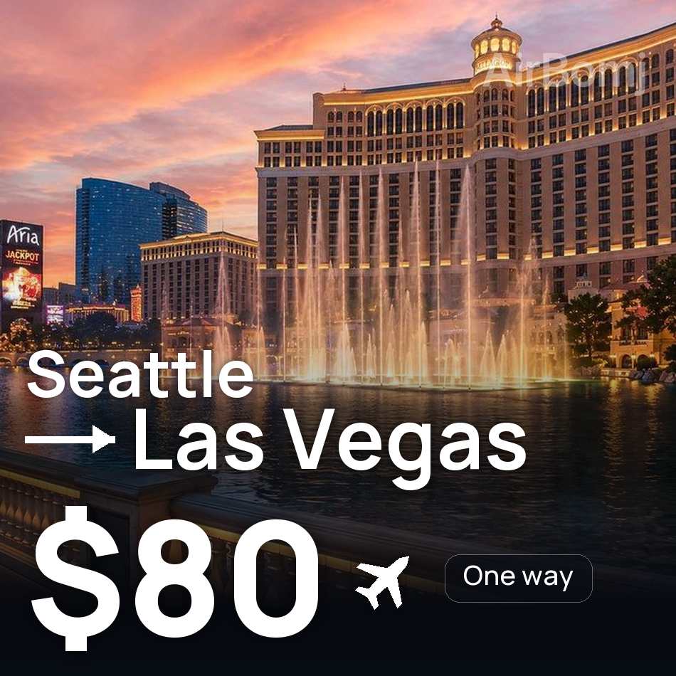 تذكرة طيران: سياتل — لاس فيغاس، $80