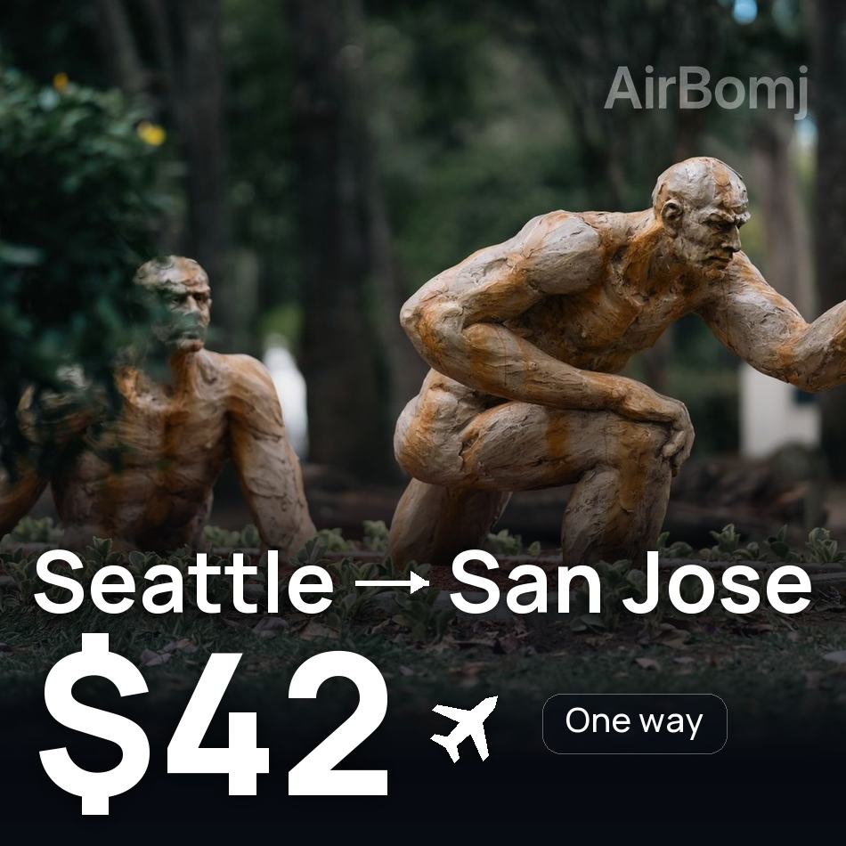 تذكرة طيران: سياتل — سان خوسيه، $42