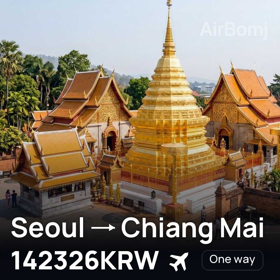 Flight ticket: Seoul to Chiang Mai, 142326KRW