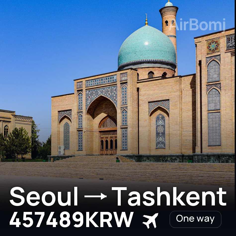 Flight ticket: Seoul to Tashkent, 457489KRW
