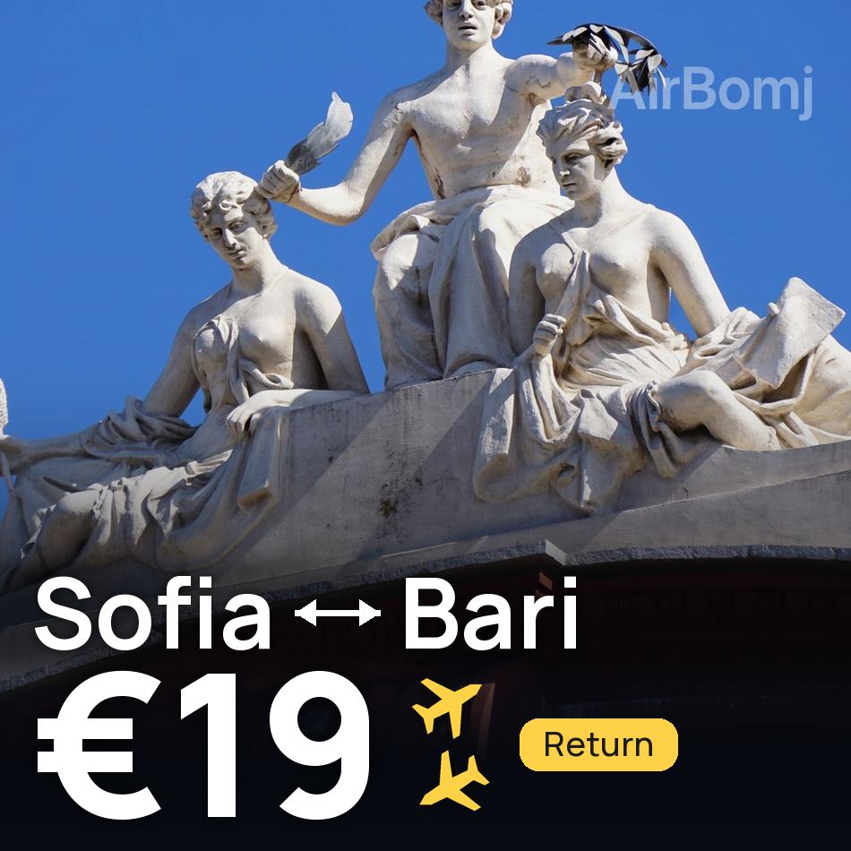 Flugticket: Sofia — Bari, €19
