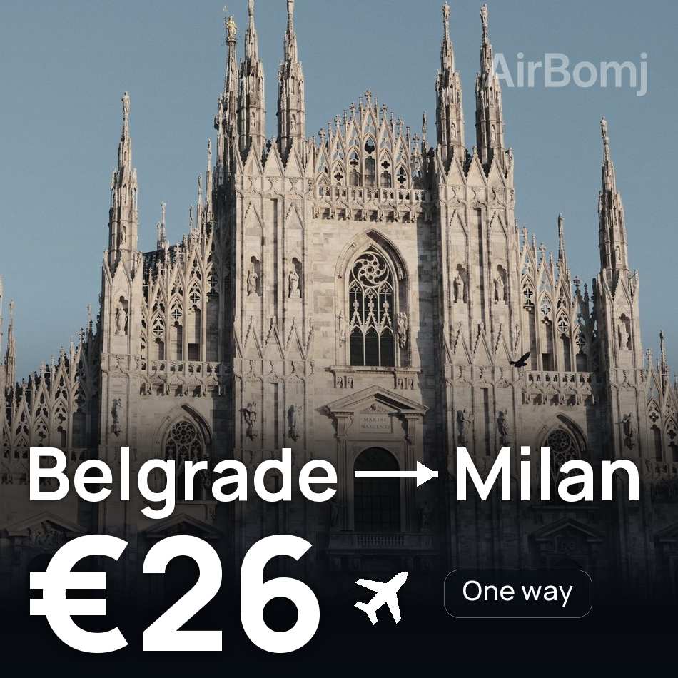 Tiket pesawat: Belgrade — Milan, €26