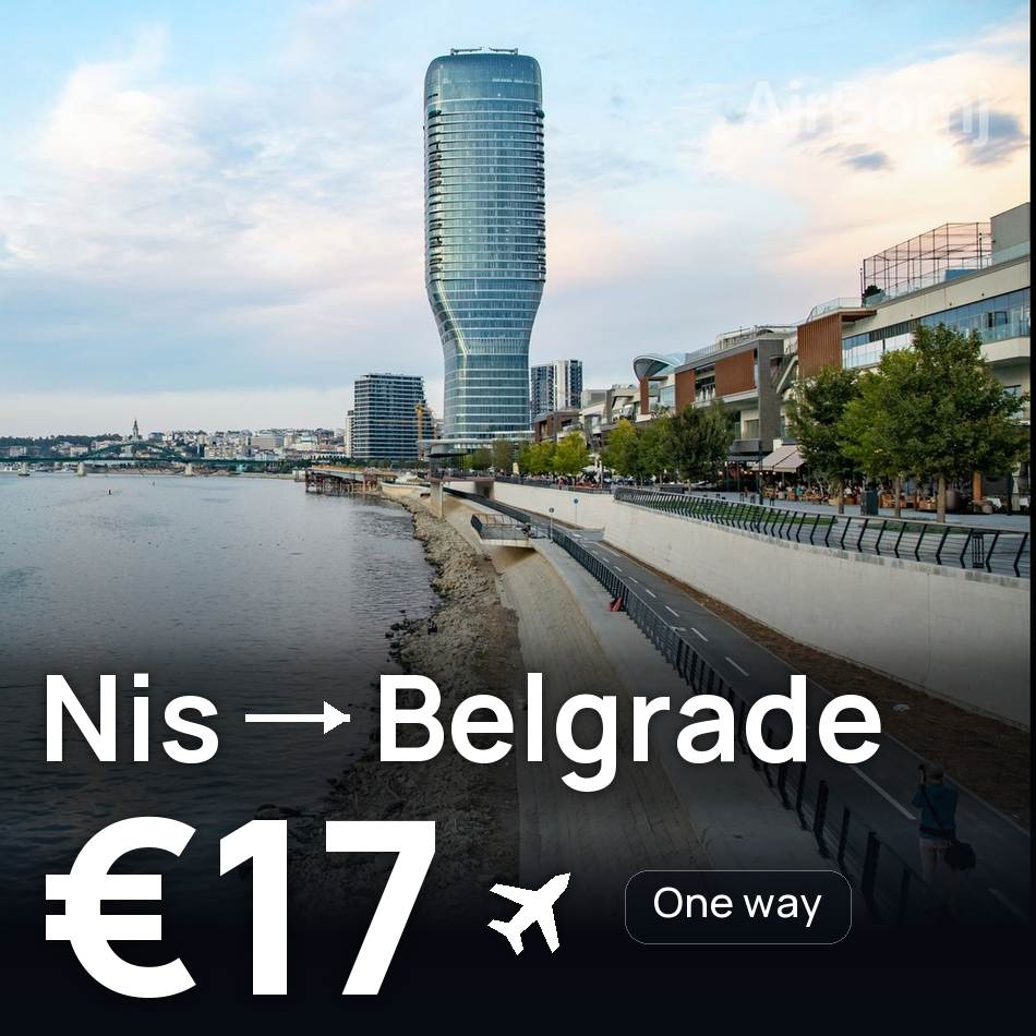 Flugticket: Niš — Belgrad, €17
