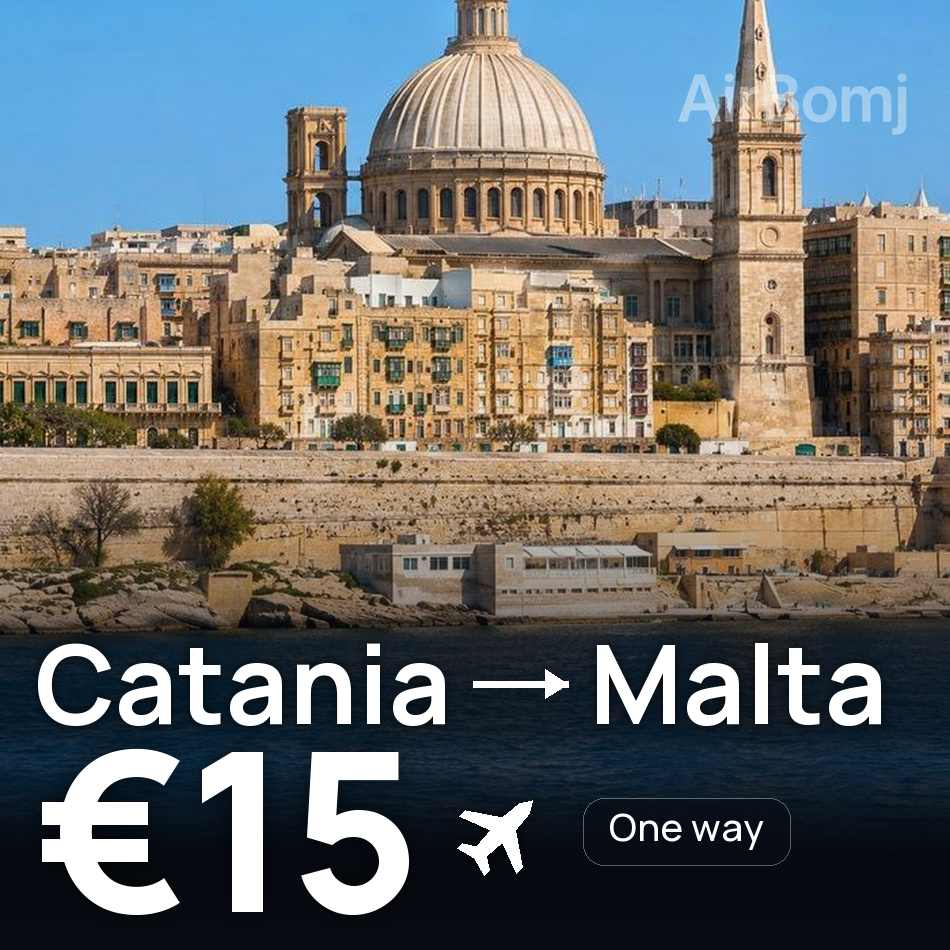 Flugticket: Catania — Valletta, €15