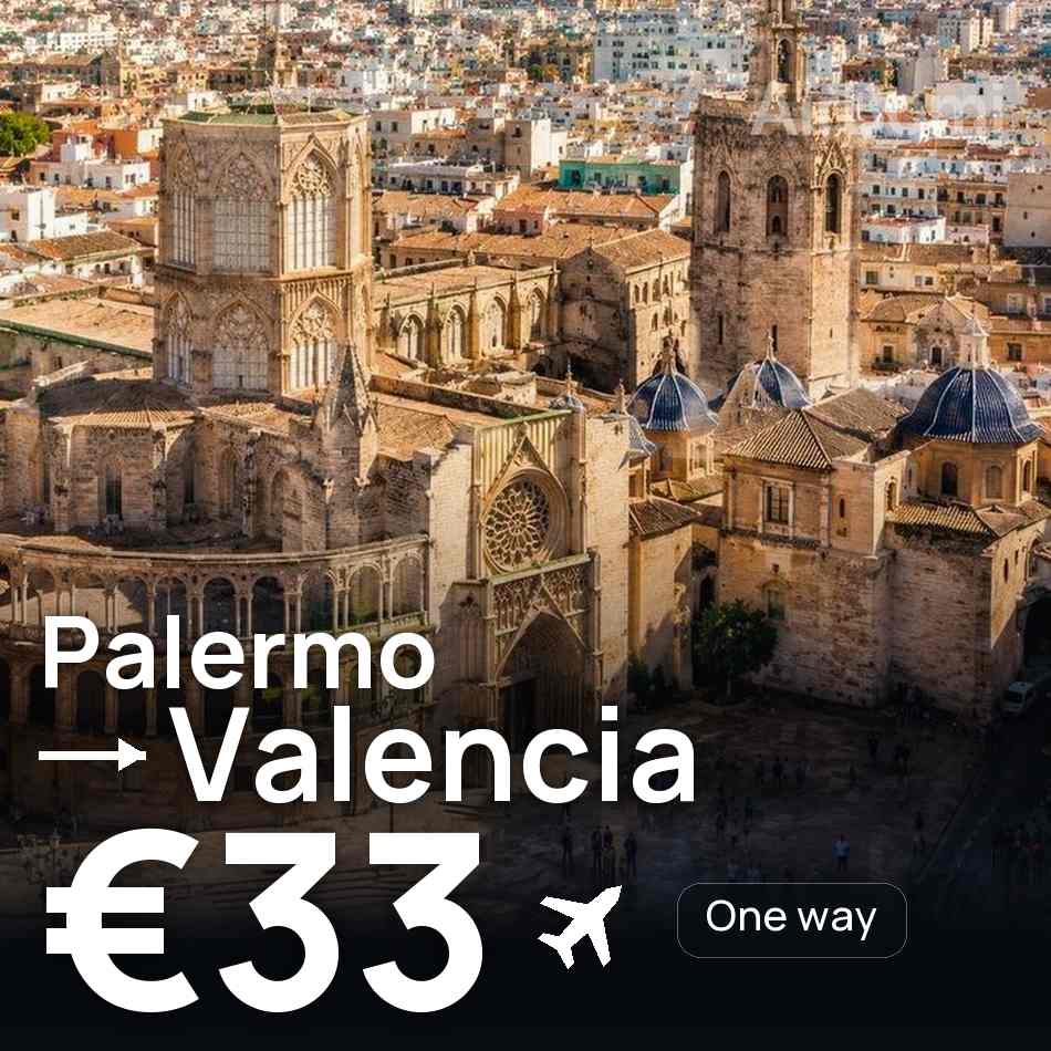 Flugticket: Palermo — Valencia, €33