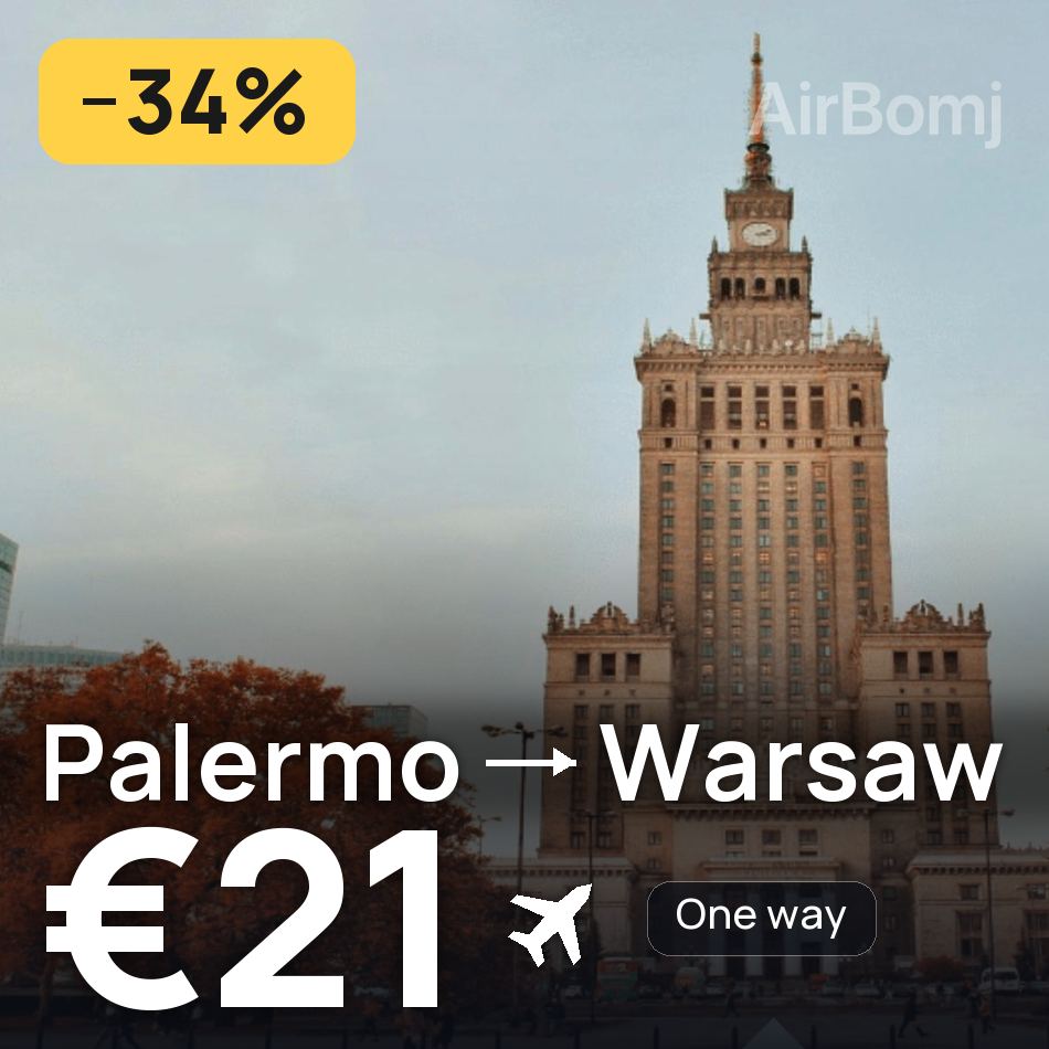 Flugticket: Palermo — Warschau, €21