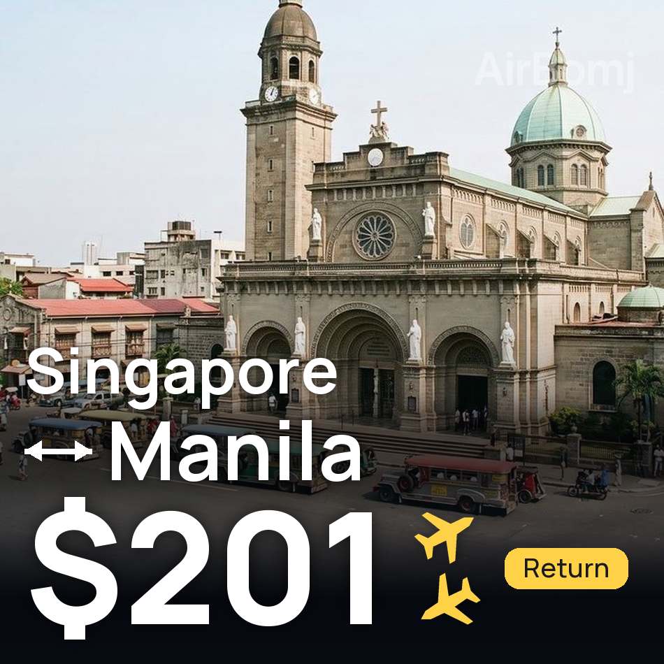 Flight ticket: Singapore to Manila, $201