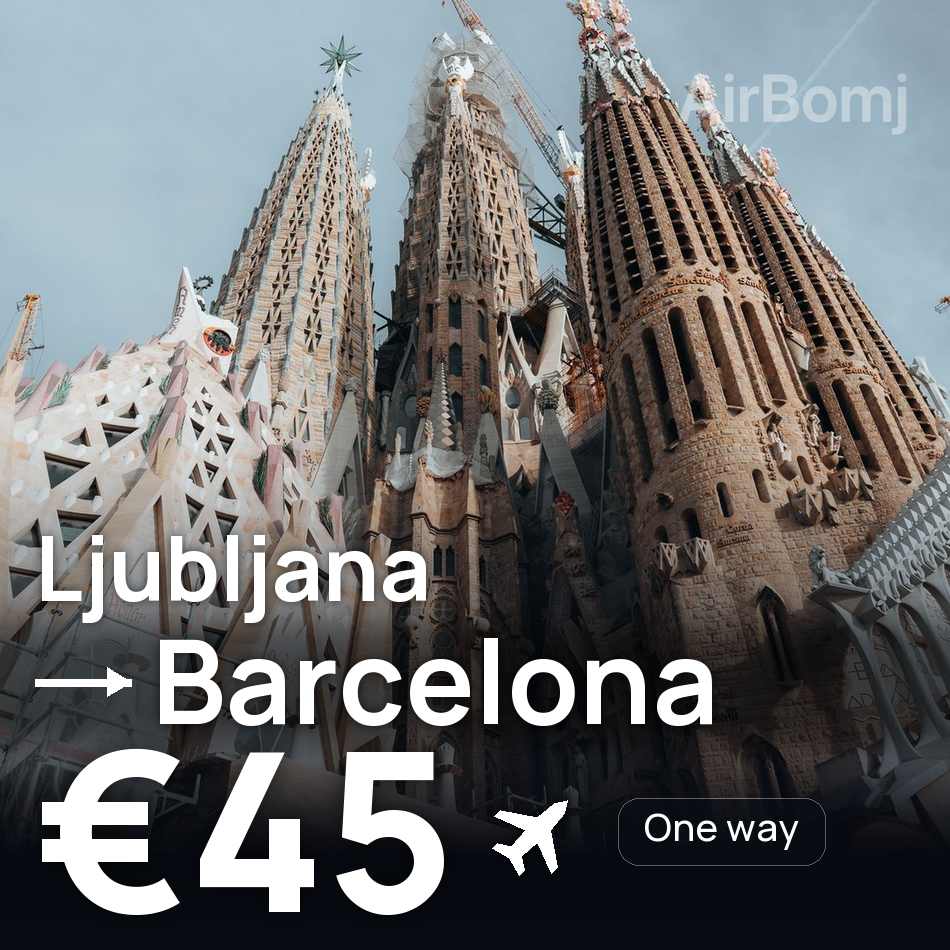 Bilet de avion: Ljubljana — Barcelona, €45