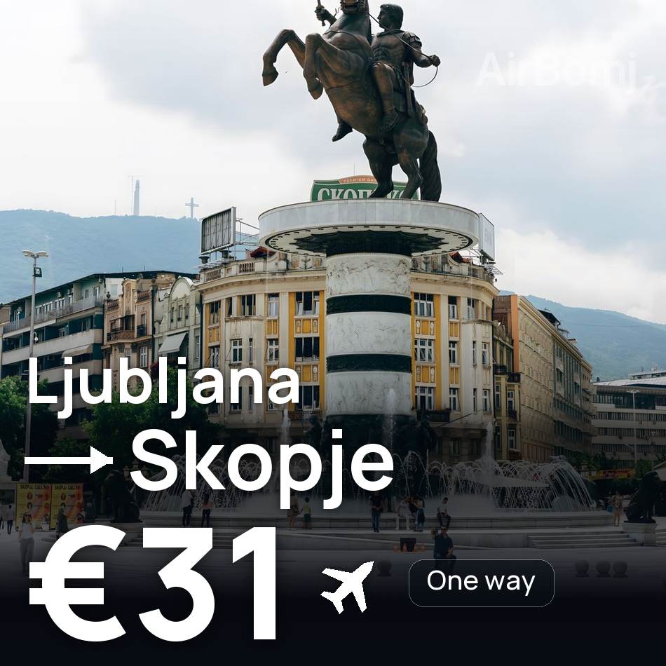 Bilet de avion: Ljubljana — Skopje, €31