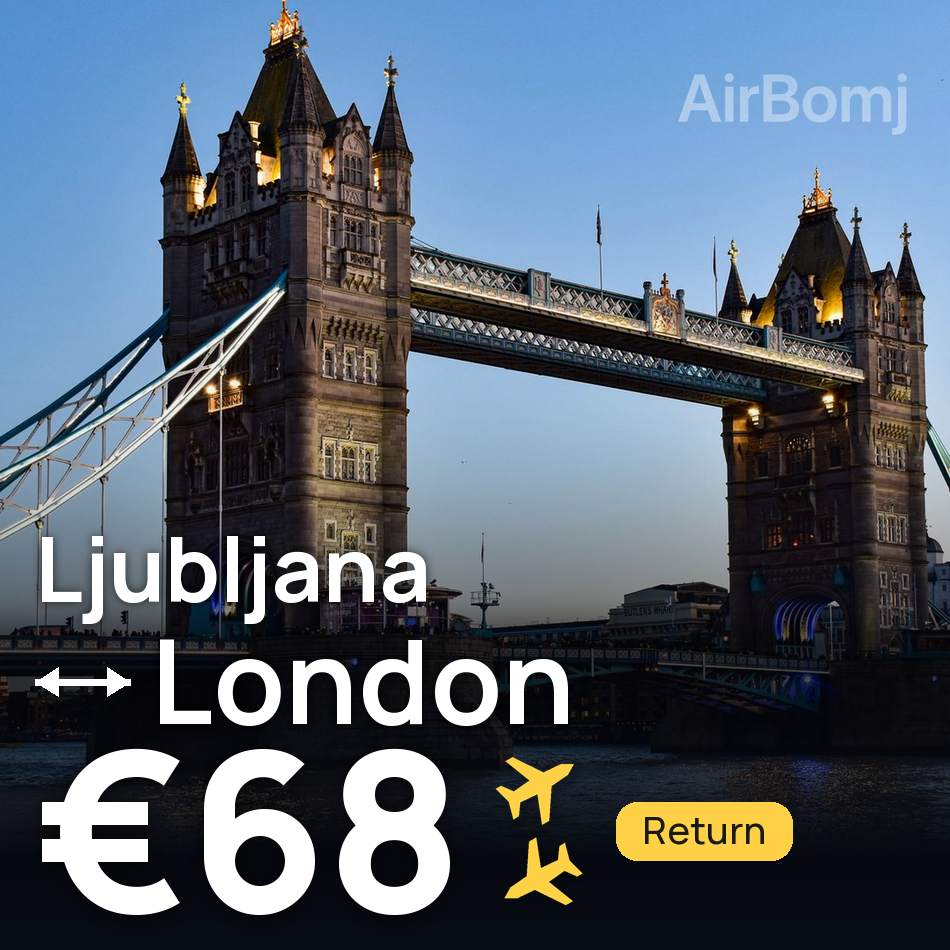 Bilet de avion: Ljubljana — London, €68