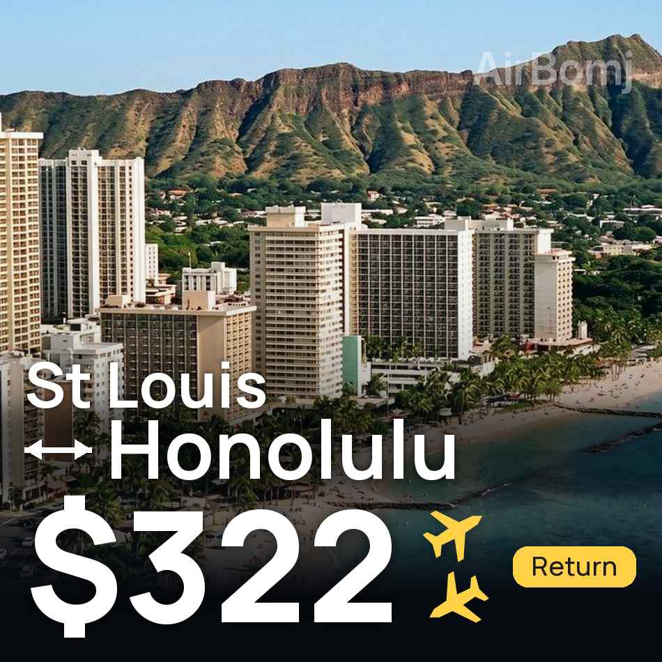 Flight ticket: St Louis to Honolulu, $322