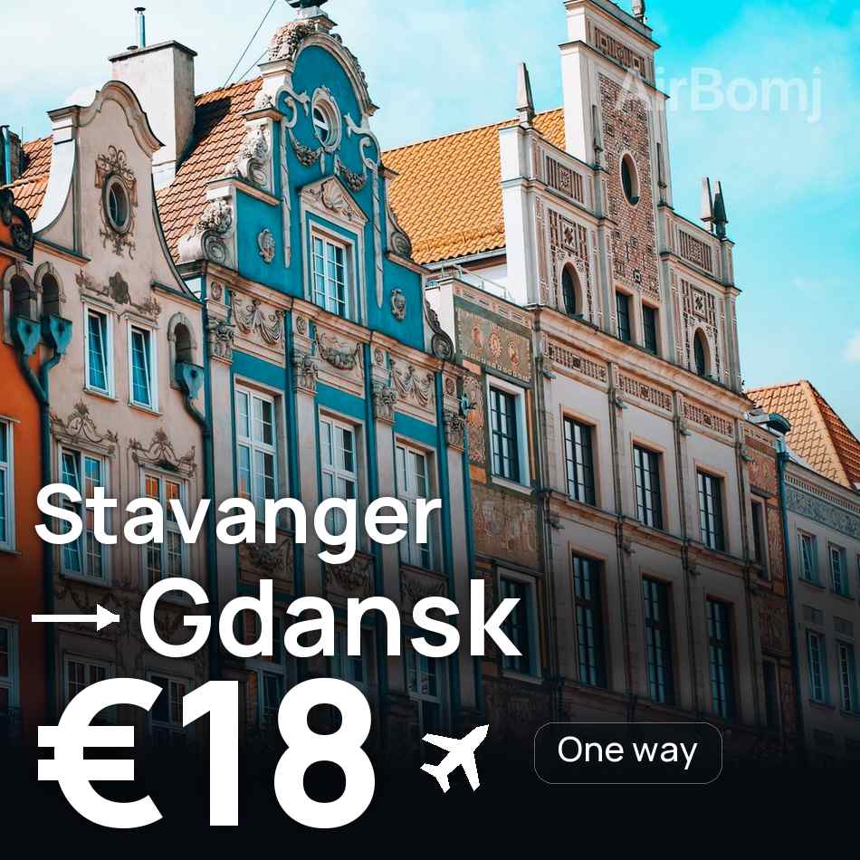 Billet d'avion : Stavanger — Gdańsk, €18